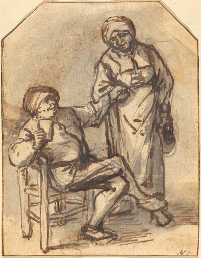Dos campesinos bebiendo de Adriaen van Ostade