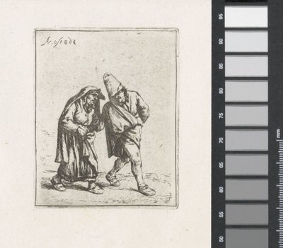 Pareja de granja caminando de Adriaen van Ostade