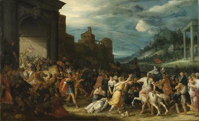 Los Horacios entrando en Roma de Adriaen van Stalbemt