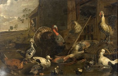 Gallinas, patos y un pavo de Adriaen van Utrecht