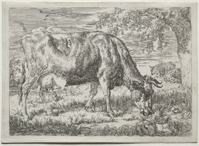 Vaca y dos ovejas al pie de un árbol, 1670 de Adriaen van de Velde