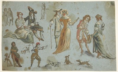 Estudios de figuras de Adriaen van de Velde