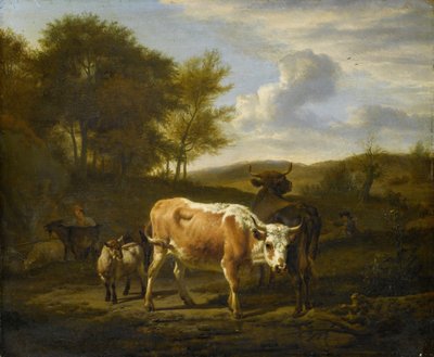 Paisaje montañoso con vacas, 1663 de Adriaen van de Velde