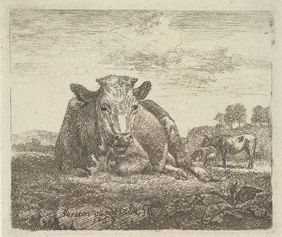 Vaca Recostada, de Animales Diferentes, 1657 de Adriaen van de Velde