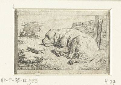 perro durmiendo de Adriaen van de Velde