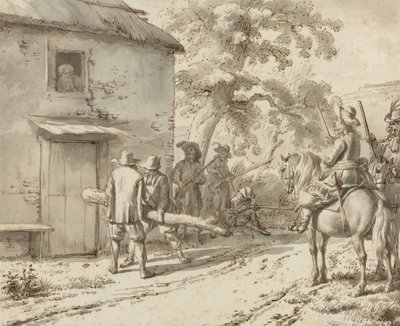 Soldados forzando una puerta, 1669 de Adriaen van de Velde