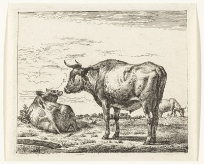toro de pie Diferentes animales (título de la serie) de Adriaen van de Velde