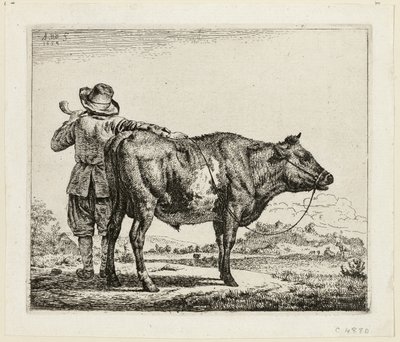 El pastor y el toro de Adriaen van de Velde