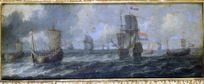 La Armada Holandesa. Pintura al óleo de A. van de Welde. Siglo XVII. Museo del Castillo de Milán de Adriaen van de Velde