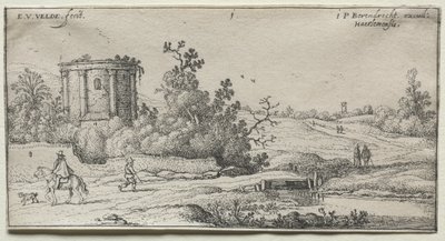 El camino por el pequeño templo redondo de Adriaen van de Velde
