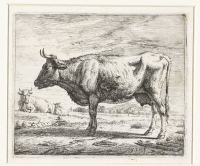 dos vacas y una oveja Diferentes animales (título de la serie) de Adriaen van de Velde