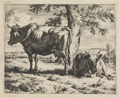 Dos vacas bajo un árbol de Adriaen van de Velde