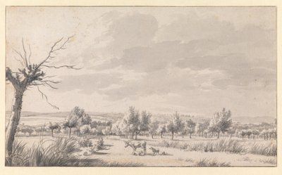 Amplio paisaje con ganado de Adriaen van de Velde