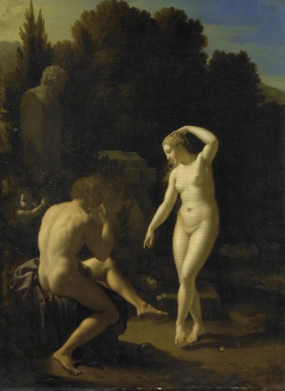 Una ninfa bailando al son de una flauta de pastor de Adriaen van der Werff
