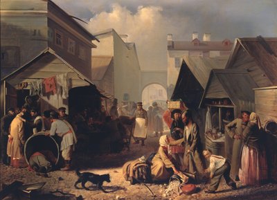 Puesto de refrescos en San Petersburgo, 1858 de Adrian Markovich Volkov