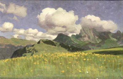 Un campo de caléndulas, Alpes Inferiores, 1902 de Adrian Scott Stokes