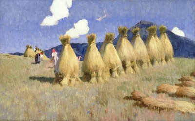 Siete Gavillas de Maíz en Alta Hungría, c.1906 de Adrian Scott Stokes