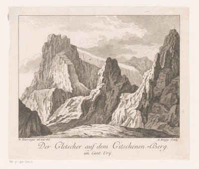 Vista de un glaciar en los Alpes Der Gletscher auf dem Gitschenen-Berg (título sobre el objeto) de Adrian Zingg