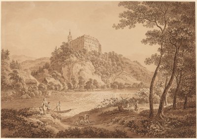 Vista del castillo Sachsenburg de Adrian Zingg
