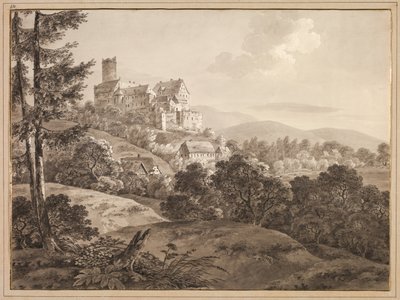 Vista del Castillo Gnandstein, c. 1795 de Adrian Zingg