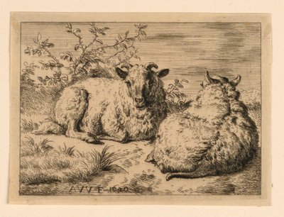 Las dos ovejas de Adrian van de Velde