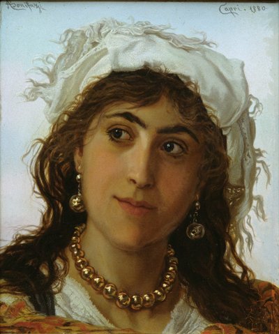 Una chica de Capri, 1880 de Adriano Bonifazi