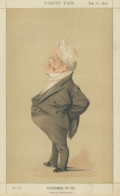 Adolphe Thiers (litografía en color) de Adriano Cecioni