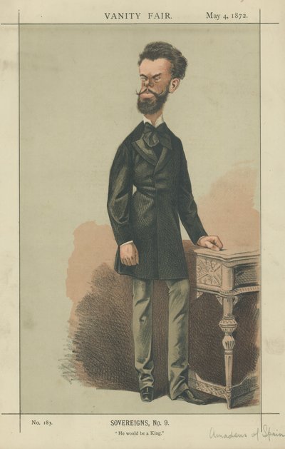 Amadeo de España (litografía en color) de Adriano Cecioni