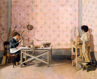 Niños trabajando el alabastro, de Adriano Cecioni (1836-1886) Óleo sobre lienzo, 39,5x47,5 cm de Adriano Cecioni