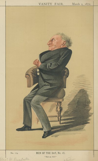 Sr. Alexander William Kinglake (litografía en color) de Adriano Cecioni