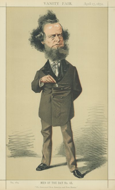 Sr. William Hepworth Dixon (litografía en color) de Adriano Cecioni