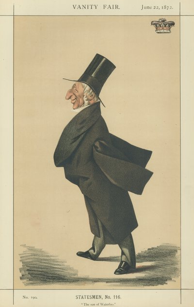 Sir Arthur Wellesley (litografía en color) de Adriano Cecioni