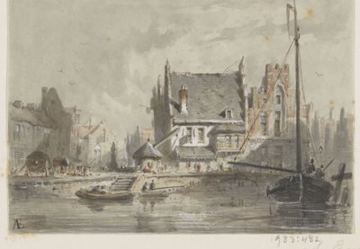 Vista de Brujas de Adrianus Eversen (signed by artist)
