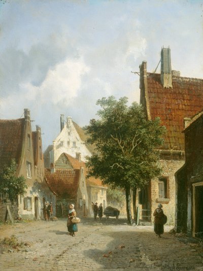 Escena de calle de Ámsterdam, siglo XIX de Adrianus Eversen