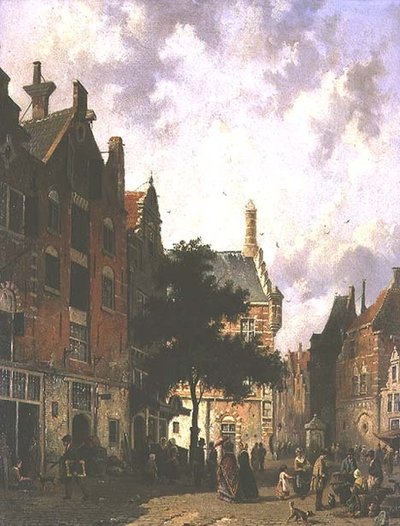 Escena callejera en Holanda de Adrianus Eversen