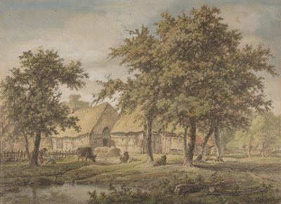 Paisaje con una granja, 1757-1837 de Adrianus de Visser