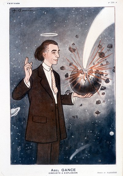 Abel Gance, cineasta explosivo. En Fantasio 01/12/1930. Dibujo de Barrère. de Adrien Barrere