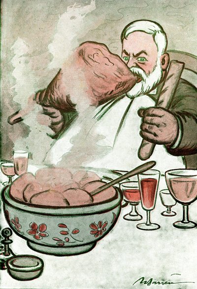 Caricatura de Camille Cerf (1862-1936), periodista belga y secretario de Georges Clemenceau - Dibujo de Adrien Barrere (1877-1931) de Fantasio de Adrien Barrere