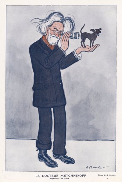 Elie Metchnikoff, zoólogo ruso (litografía a color) de Adrien Barrere