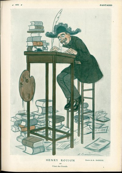Fantasio, ca. 1912 - Ilustración de A Barrere (1874-1931): Bellas Artes, Lectura y Escritura - Roujon Henry de Adrien Barrere