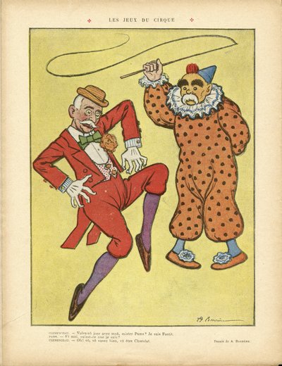 Ilustración de A Barrere (1874-1931) en Le Rire, 22/02/13 - Juegos de Circo - Clemenceau George, Pams Jules (1852-1930), Circo, Carnaval/Juego/Circo de Adrien Barrere
