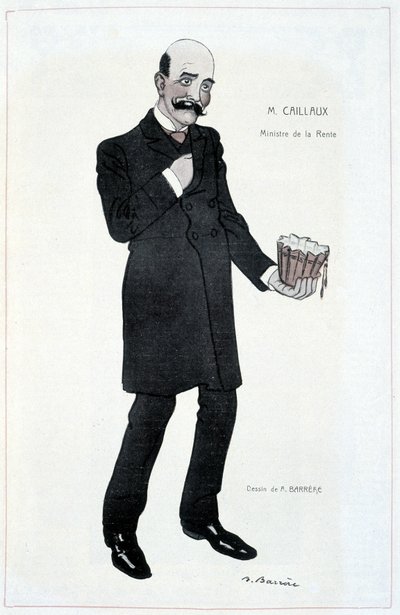 Joseph Caillaux, ministro de rentas - Ilustración de Adrien Barrere (1877-1931) en “Fantasio” del 15/02/1907 de Adrien Barrere