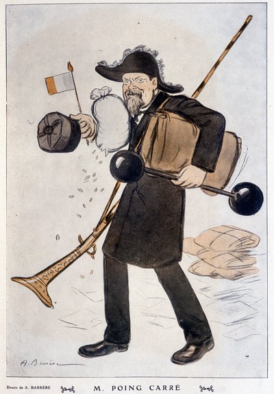 M. Faring Carré (caricatura de Raymond Poincaré) - por Barrère, en "Fantasio" del 01/02/1912 de Adrien Barrere