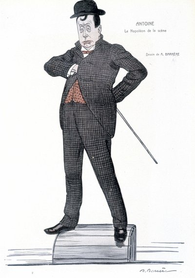 Retrato de Andre Antoine (1858-1943), director francés, actor, teórico y director de teatro - Dibujo de A. Barrere - en “Fantasio”, 01/06/1907 de Adrien Barrere