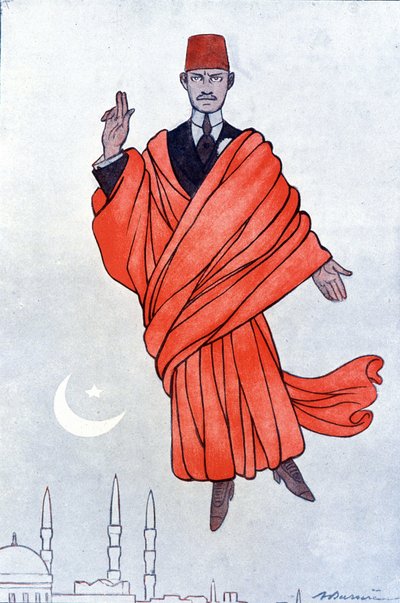 Retrato de Pasha Mustafa Kemal (Kamal Ataturk) de Adrien Barrere