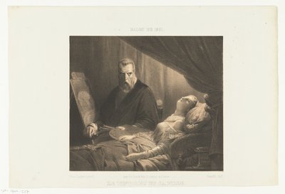 Tintoretto en el lecho de muerte de su hija Le Tintoret et sa fille (título sobre objeto) Salon de 1851 (título de serie sobre objeto) de Adrien Canelle