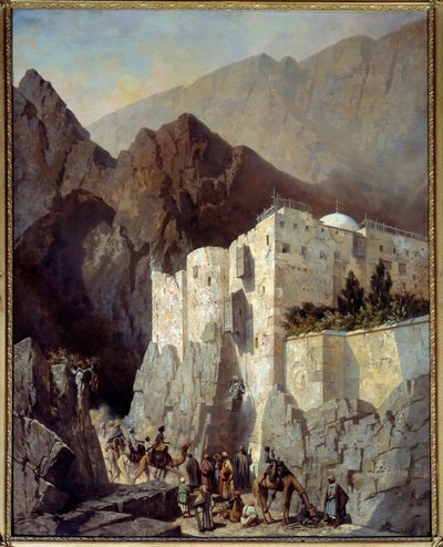 Vista del Convento de Santa Catalina en el Monte Sinaí de Adrien Dauzats