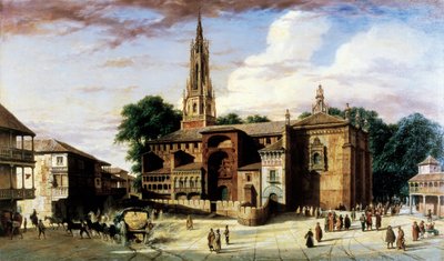 Vista de la ciudad de Manzanares en España de Adrien Dauzats