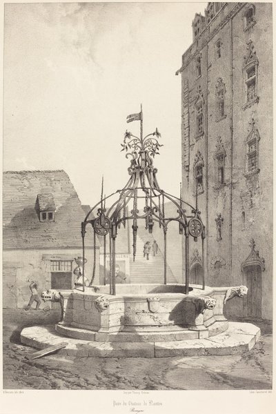 Pozo del Castillo de Nantes, Bretaña de Adrien Dauzats after Léon Gaucherel