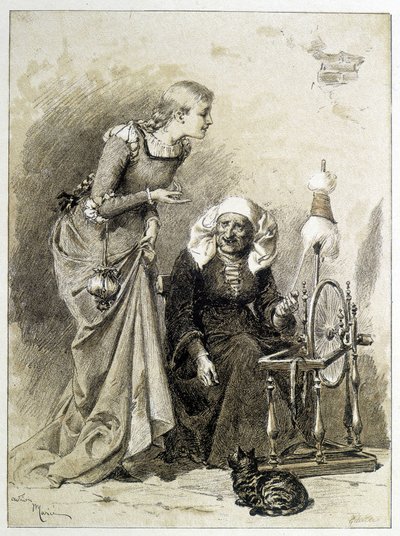 La Bella Durmiente - en “Los Cuentos de Hadas” de Charles Perrault, ilustraciones de Adrien Marie de Adrien Emmanuel Marie